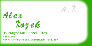 alex kozek business card